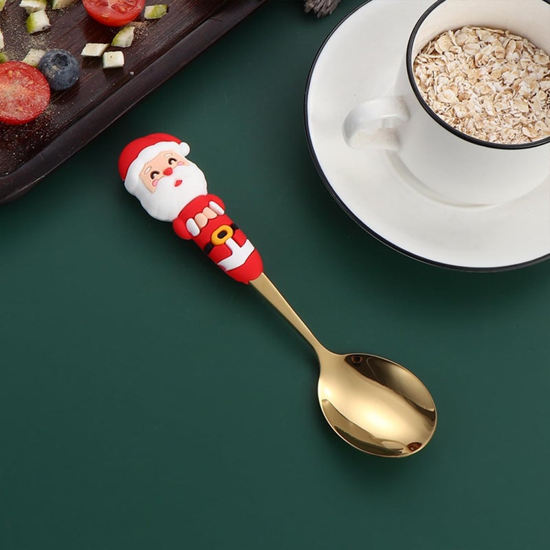 Boulder Bee Christmas Utensil Set | Reusable Portable Cutlery Set | Stainless Steel Knife Fork Spoons Gift Box | Includes Themed Utensils (Tree/Santa/Deer/Snowman) | Ideal Christmas Gift - Image 4